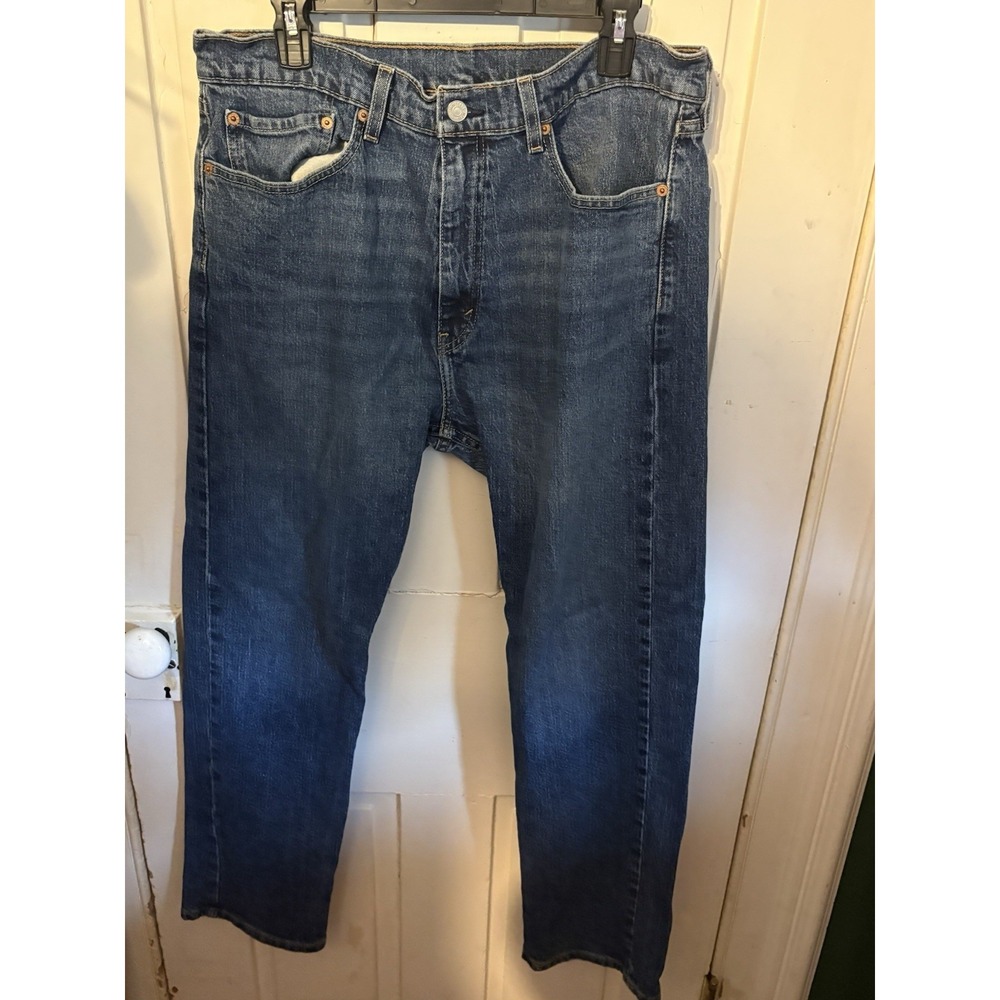 Levi's 505 Regular Fit Jeans Men's 36x30 Blue Medium Wash Straight Leg Denim